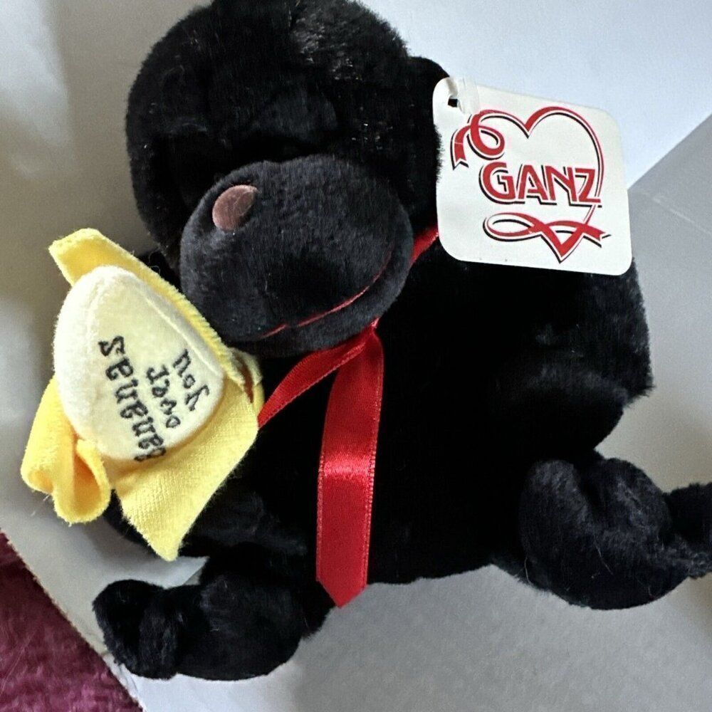 Ganz Stu Black Gorilla Monkey With Bananas Over You 1999 Vintage Rare